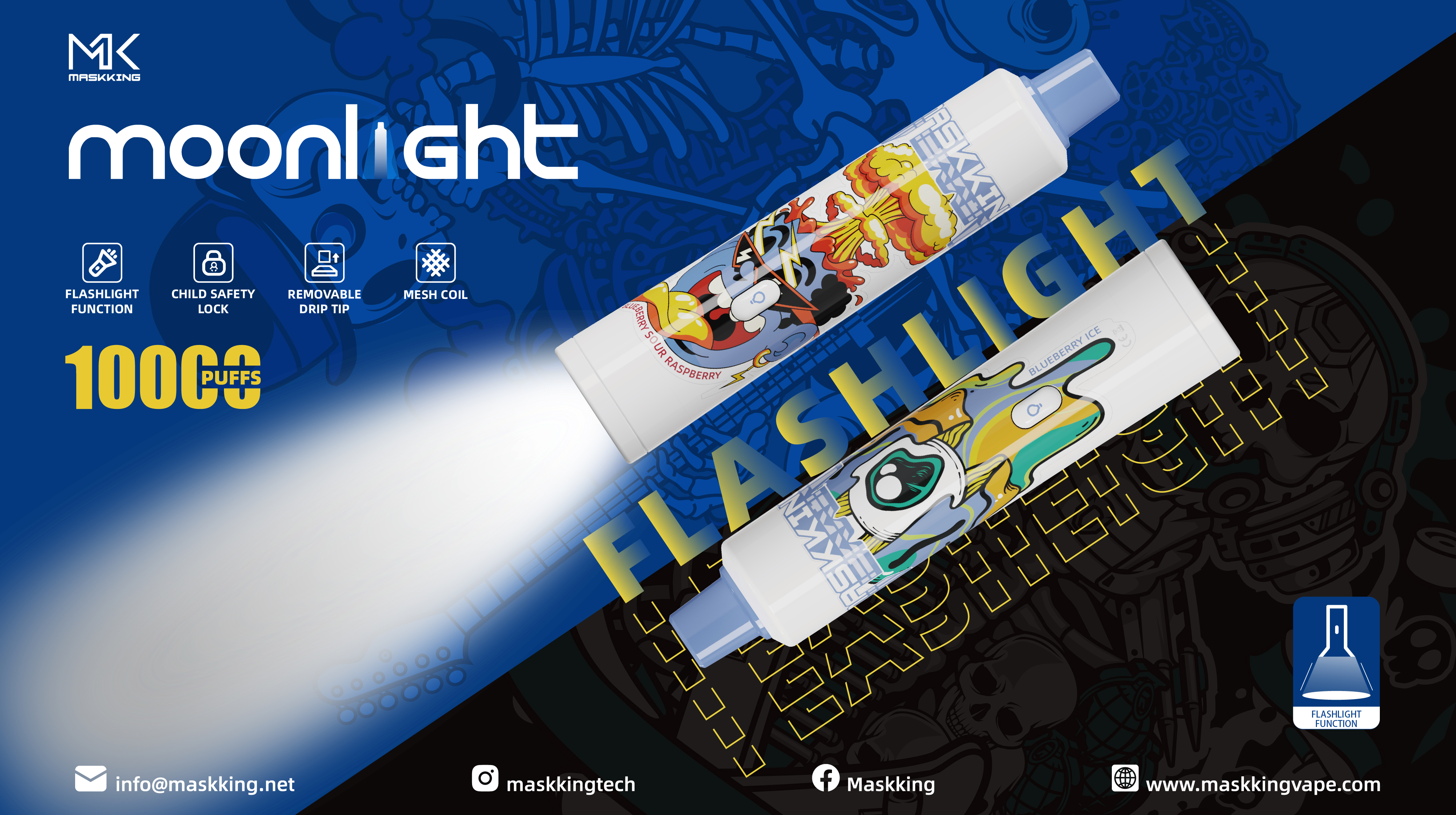 Maskking Moonlight 10000: The First Vape with a Flashlight!